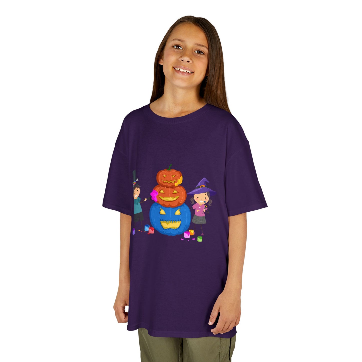 Kids Halloween Tee with Pumpkin Design, Fun Kids Shirt, Halloween Costume Top, Trick or Treat Tee, Spooky Season Apparel, Kid's Party Outfit
