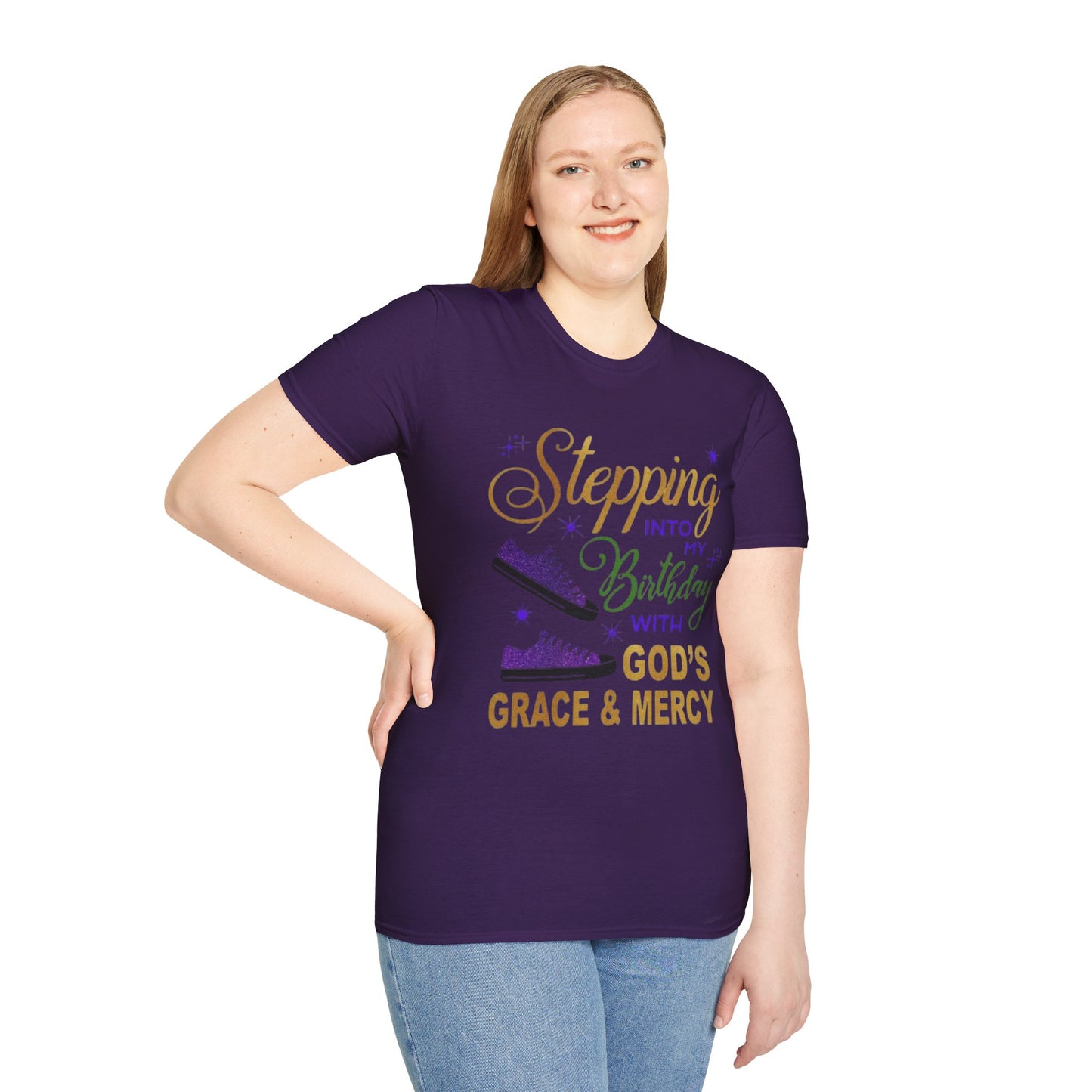 Birthday Celebration T-Shirt, Birthday Gift, God’s Grace Tee, Unisex Softstyle Shirt, Faith-Based Apparel, Comfortable Casual Wear