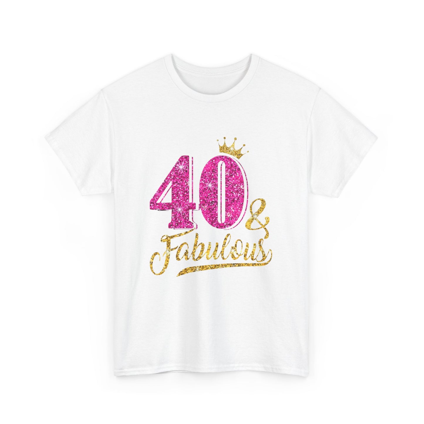40 & Fabulous Unisex Heavy Cotton Tee | Birthday Gift, Celebration Shirt, Trendy Top, Party Wear, Fashionable Tee