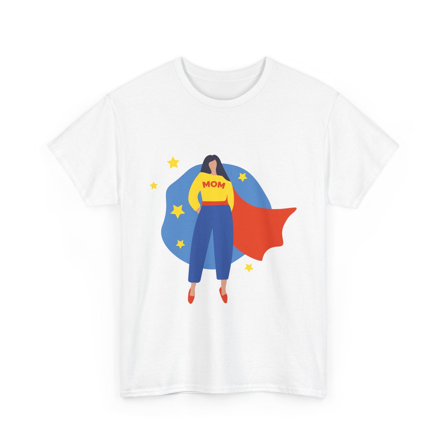 Super Mom Unisex Heavy Cotton Tee, Gift for Moms, Mother's Day Tee, Family Gathering Shirt, Casual Wear, Fun Graphic T-Shirt