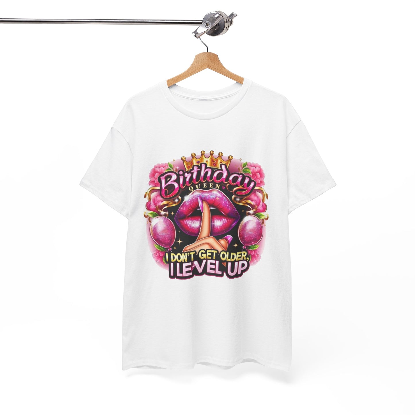 Birthday Level Up Tee, Unisex Heavy Cotton Shirt, Fun Birthday Gift, Retro Gaming Shirt, Celebrate Aging, Quirky Party Attire