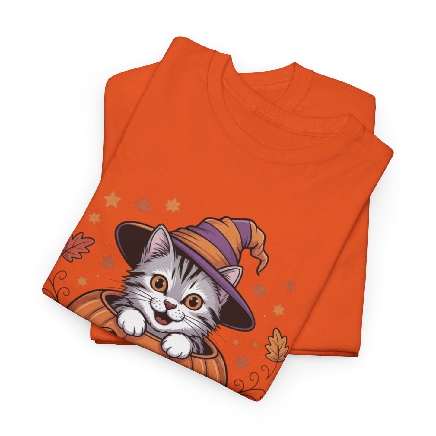 Pumpkin Spice Cat Tee - Cozy Fall T-Shirt, Halloween Shirt, Autumn Fashion, Cat Lover Gift, Cute Graphic Tee