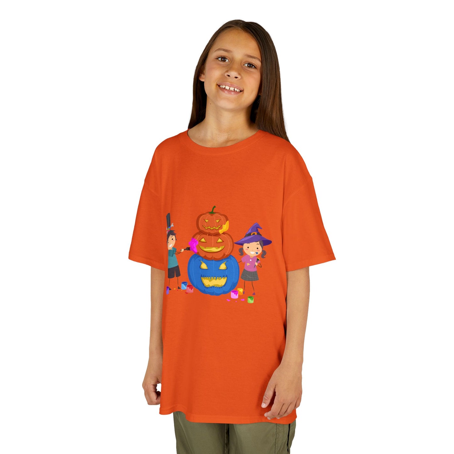 Kids Halloween Tee with Pumpkin Design, Fun Kids Shirt, Halloween Costume Top, Trick or Treat Tee, Spooky Season Apparel, Kid's Party Outfit