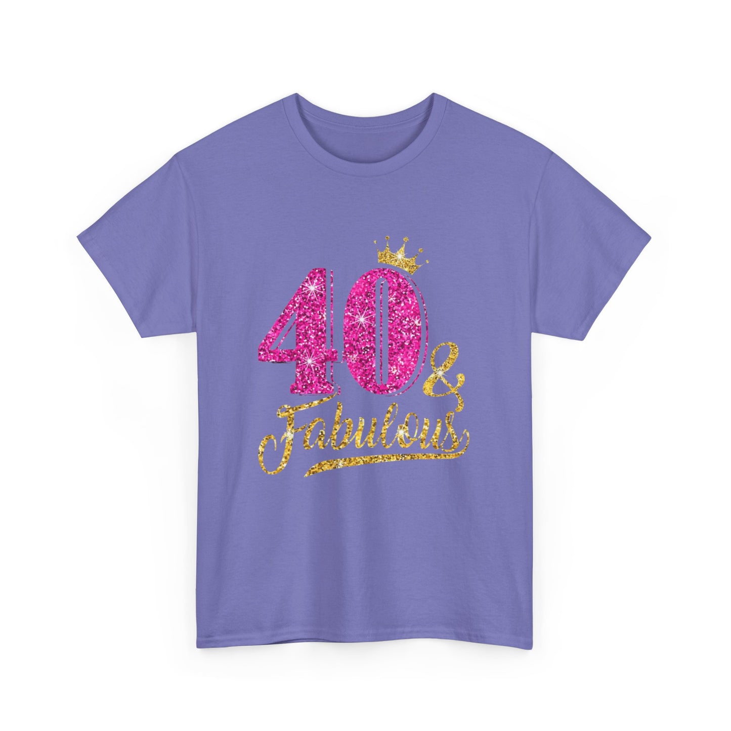 40 & Fabulous Unisex Heavy Cotton Tee | Birthday Gift, Celebration Shirt, Trendy Top, Party Wear, Fashionable Tee
