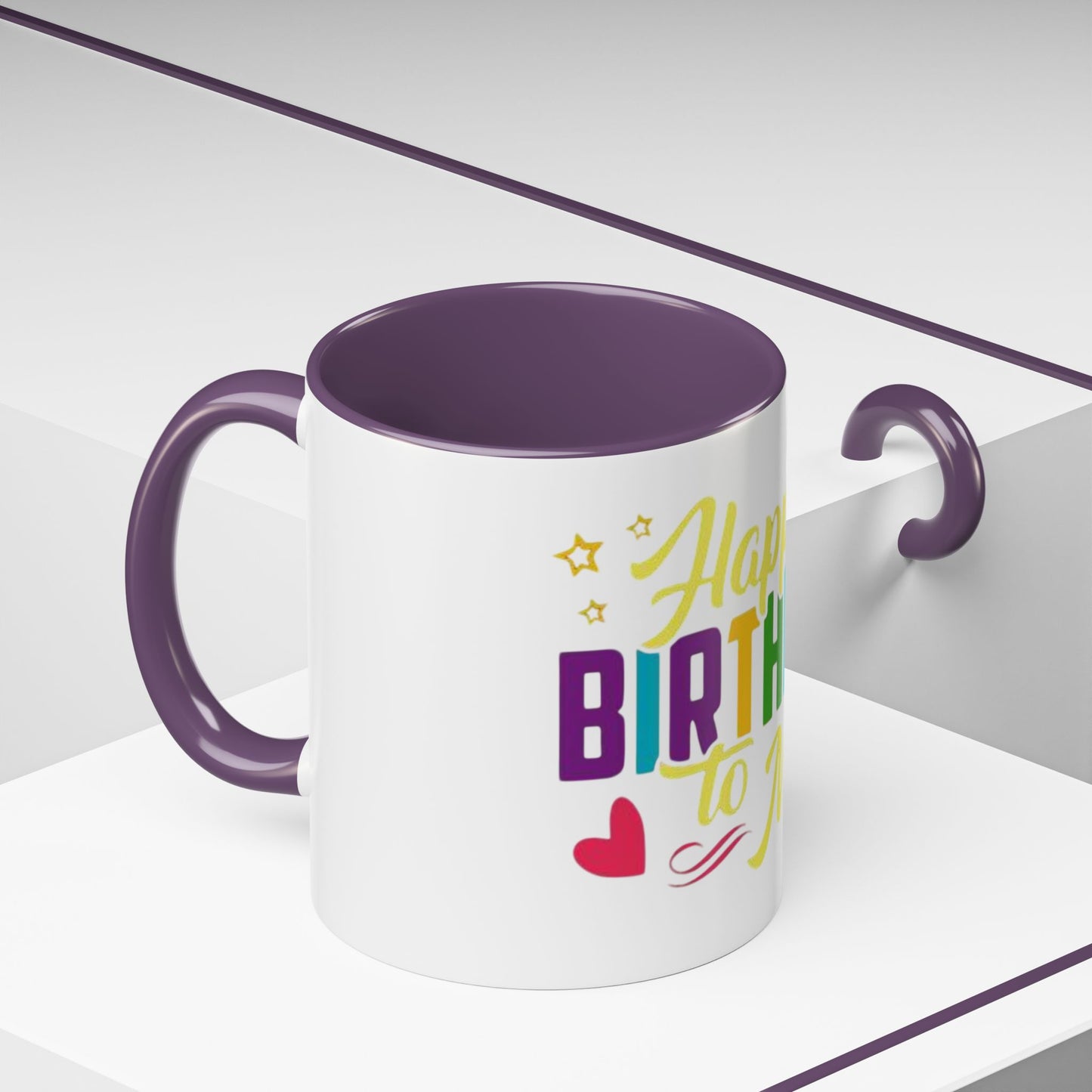 Happy Birthday Coffee Mug - Celebrate You, Personalized Gift, Fun Party Drinkware, Self-Care, Colorful Accent Mug