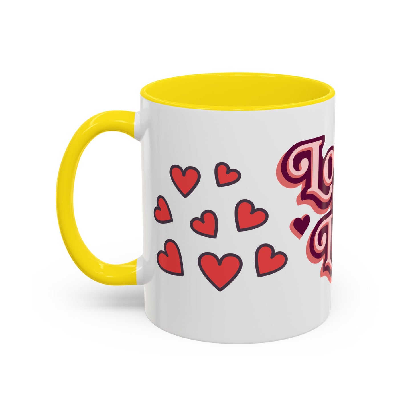 Love is Love Accent Coffee Mug | Cute Gift for Friends, LGBTQ+ Pride, Valentine's Day, Home Decor, Heart Design