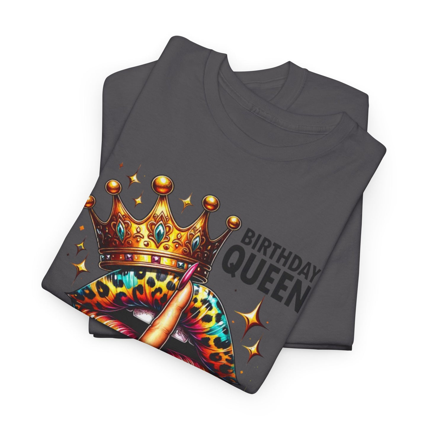 Unisex Heavy Cotton Tee, "Birthday Queen I don't get older I level up".