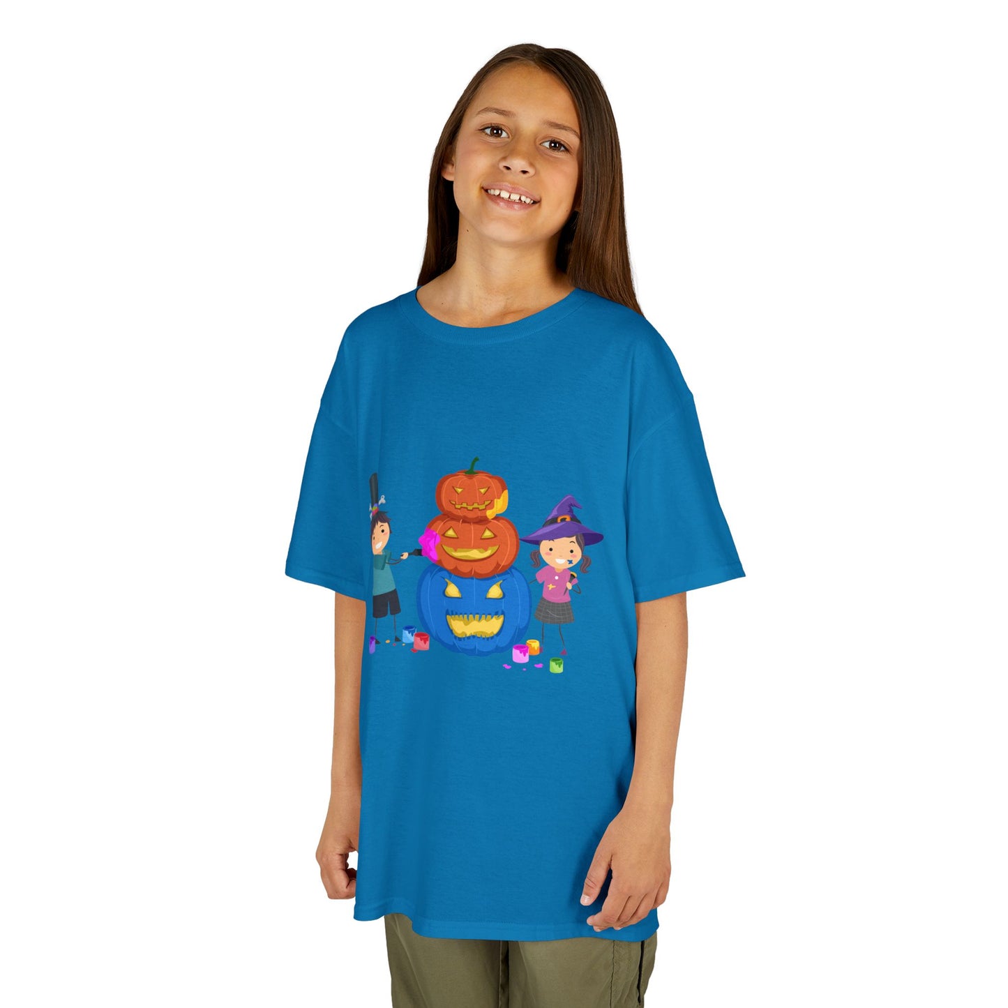 Kids Halloween Tee with Pumpkin Design, Fun Kids Shirt, Halloween Costume Top, Trick or Treat Tee, Spooky Season Apparel, Kid's Party Outfit