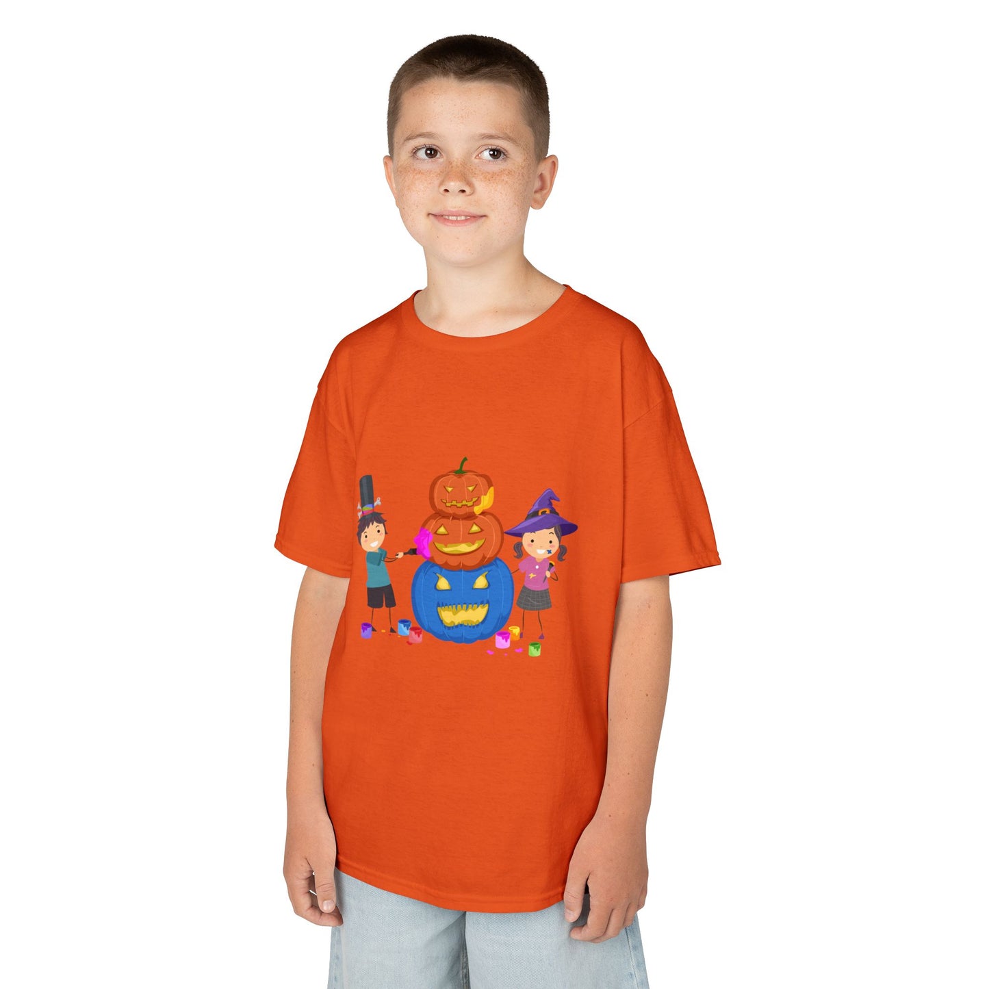 Kids Halloween Tee with Pumpkin Design, Fun Kids Shirt, Halloween Costume Top, Trick or Treat Tee, Spooky Season Apparel, Kid's Party Outfit