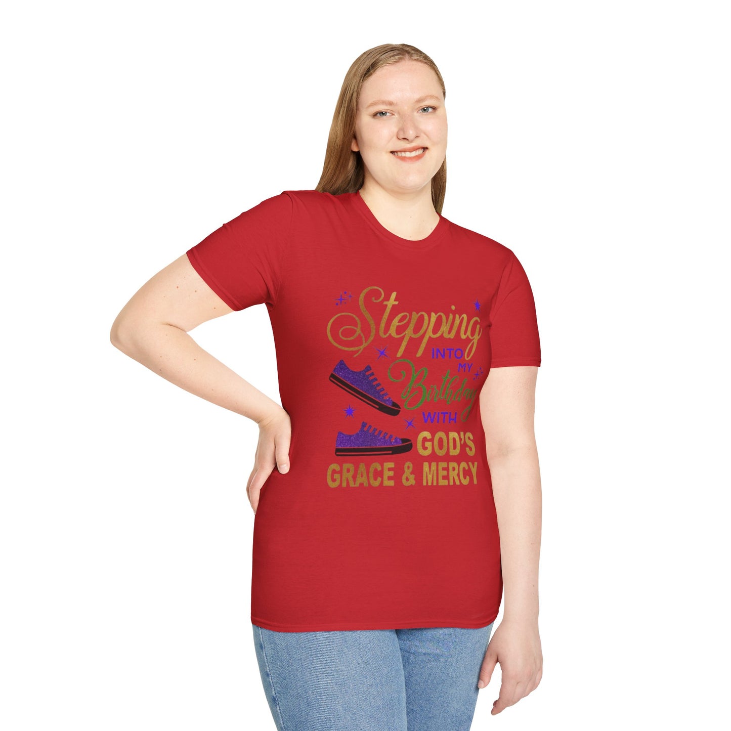 Birthday Celebration T-Shirt, Birthday Gift, God’s Grace Tee, Unisex Softstyle Shirt, Faith-Based Apparel, Comfortable Casual Wear
