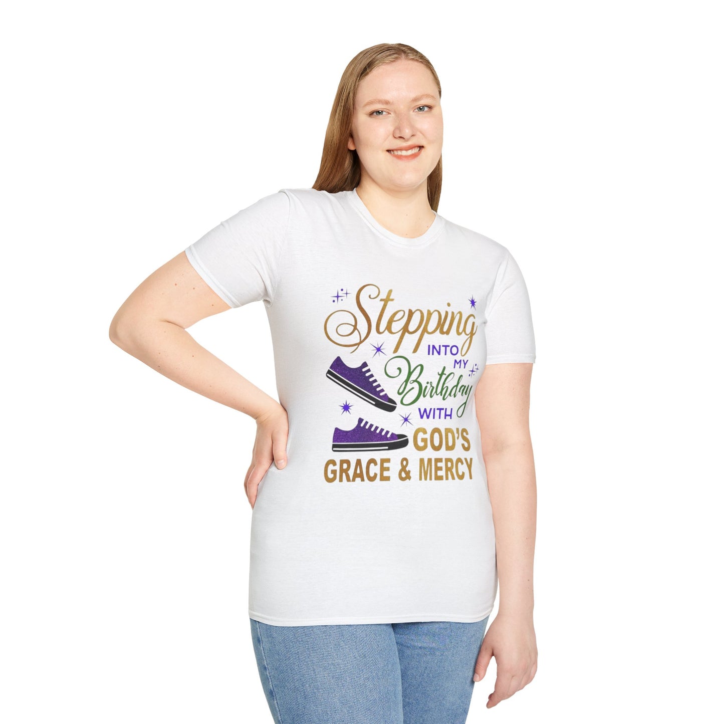 Birthday Celebration T-Shirt, Birthday Gift, God’s Grace Tee, Unisex Softstyle Shirt, Faith-Based Apparel, Comfortable Casual Wear