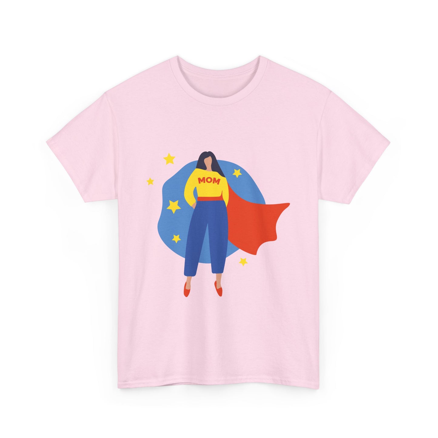 Super Mom Unisex Heavy Cotton Tee, Gift for Moms, Mother's Day Tee, Family Gathering Shirt, Casual Wear, Fun Graphic T-Shirt