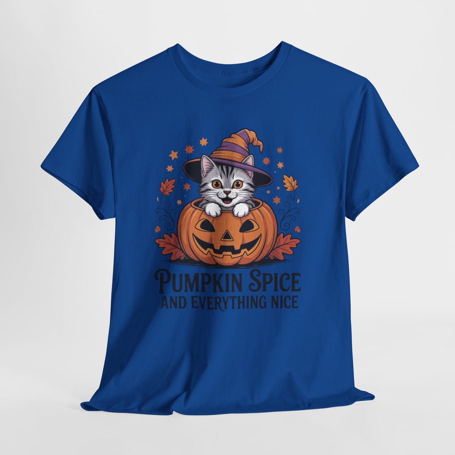 Pumpkin Spice Cat Tee - Cozy Fall T-Shirt, Halloween Shirt, Autumn Fashion, Cat Lover Gift, Cute Graphic Tee