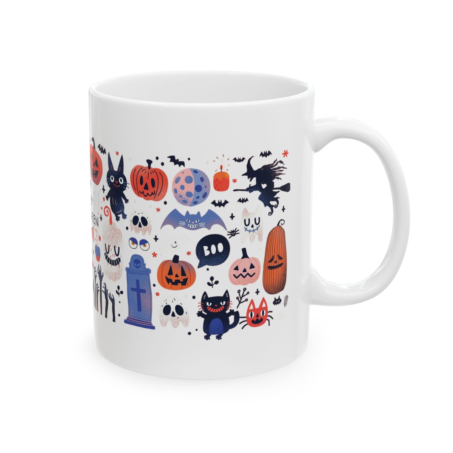 Halloween-Themed Ceramic Mug - Perfect for Coffee, Tea, Soup, Holiday Gifts, Festive Decor, 11oz