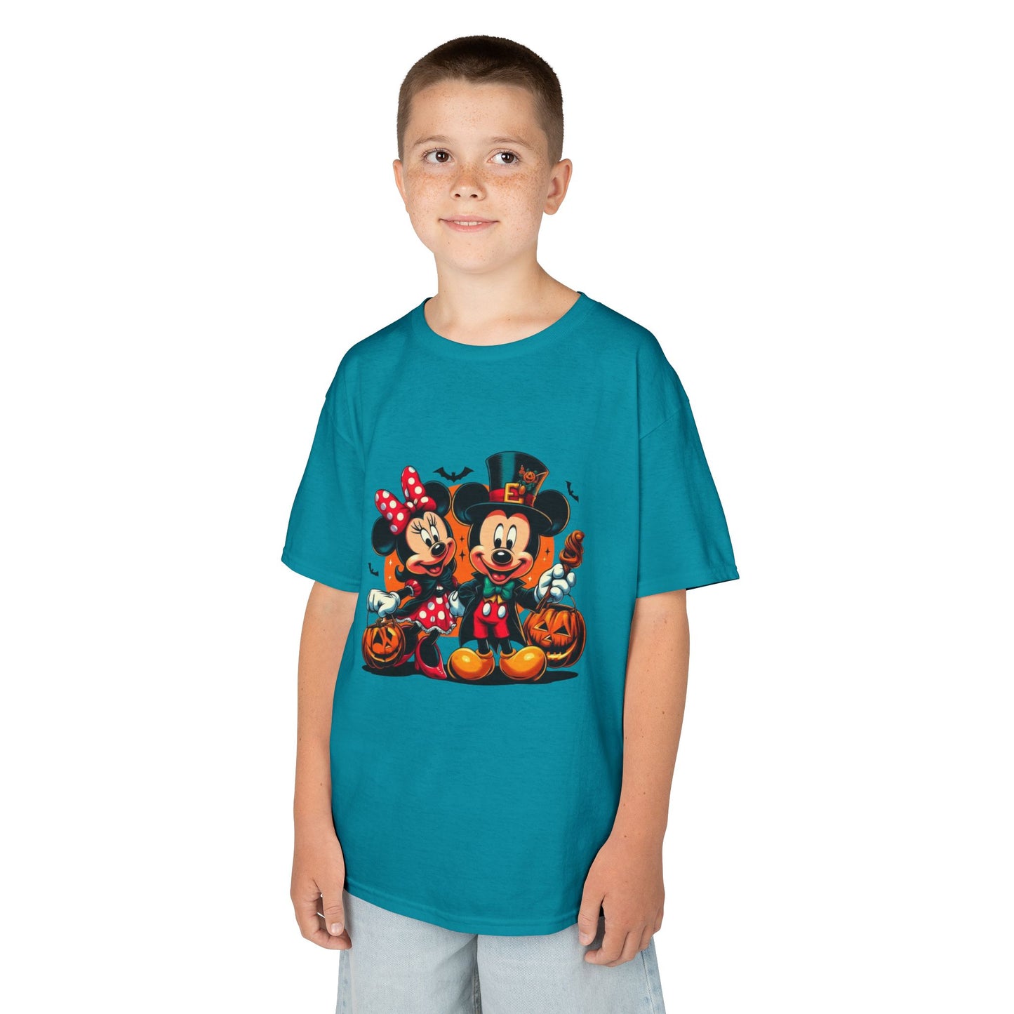 Mickey & Minnie Halloween Kids Tee, Spooky T-Shirt, Pumpkin Costume Top, Trick or Treat Shirt, Fun Kids Halloween Apparel