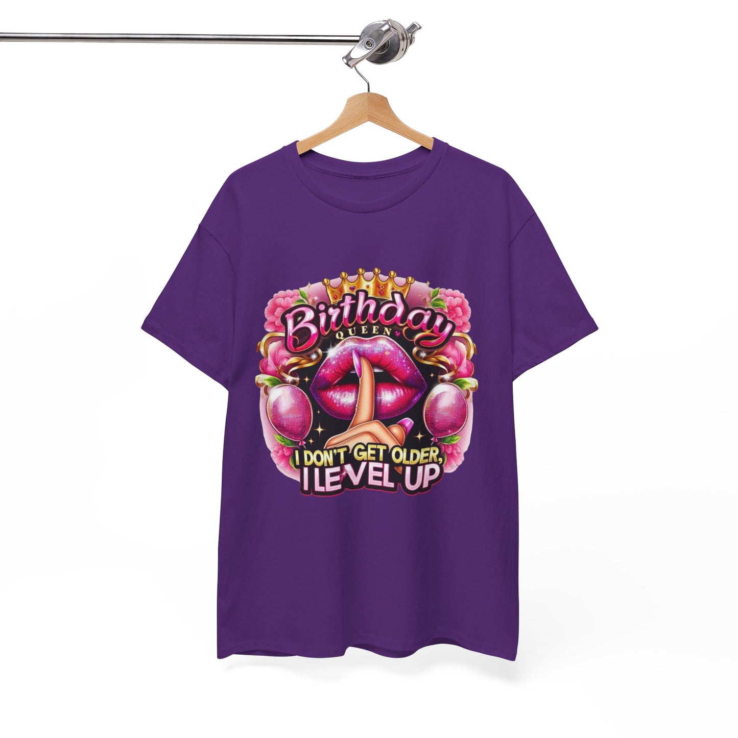 Birthday Level Up Tee, Unisex Heavy Cotton Shirt, Fun Birthday Gift, Retro Gaming Shirt, Celebrate Aging, Quirky Party Attire