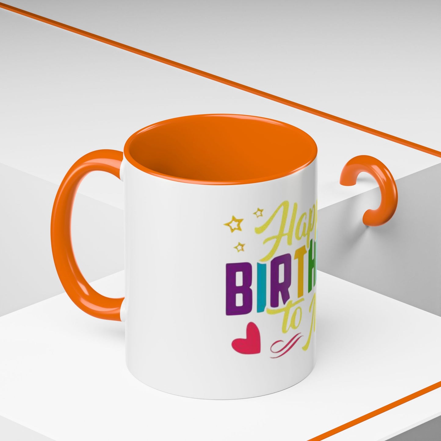 Happy Birthday Coffee Mug - Celebrate You, Personalized Gift, Fun Party Drinkware, Self-Care, Colorful Accent Mug