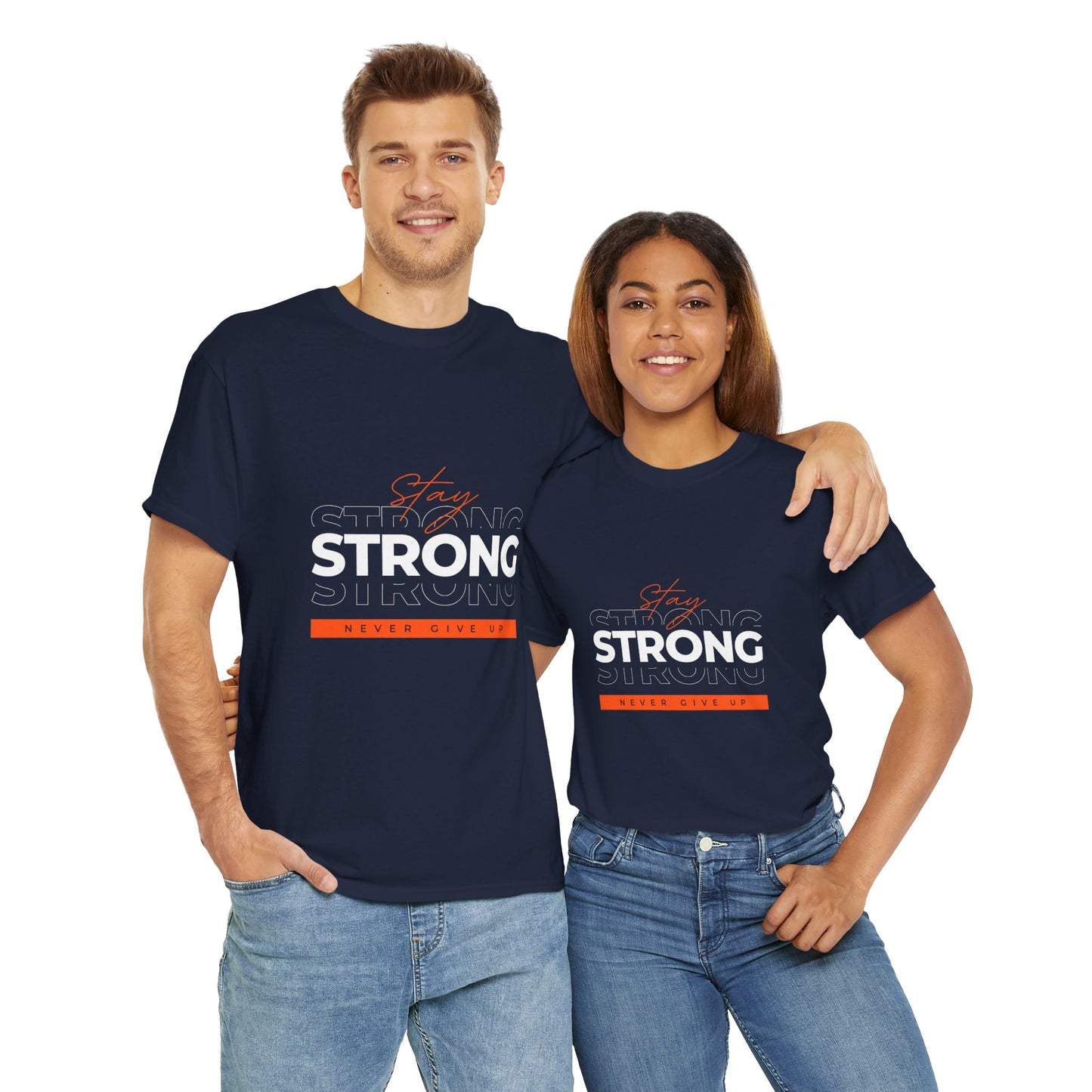 Stay Strong Unisex Heavy Cotton Tee, Motivational T-Shirt, Gift for Fitness Lovers, Casual Wear, Daily Inspirational Tee