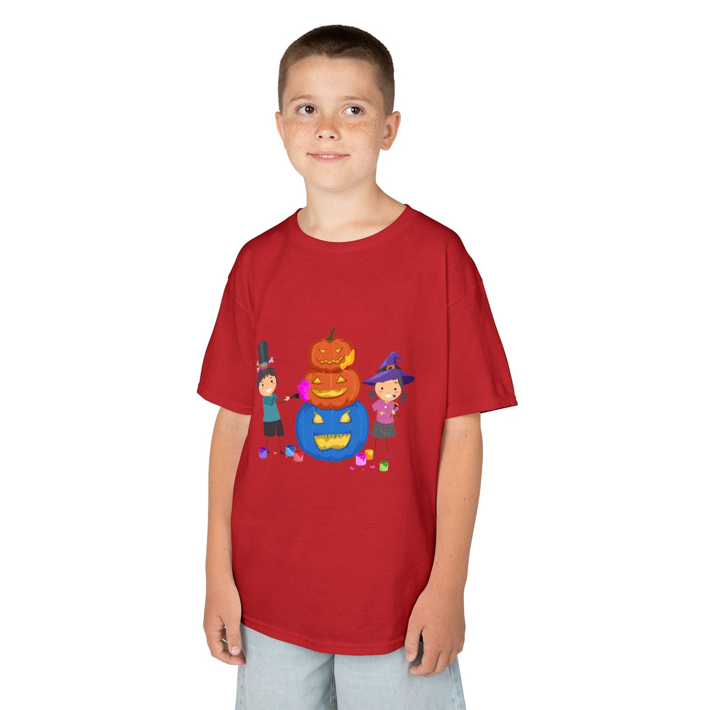 Kids Halloween Tee with Pumpkin Design, Fun Kids Shirt, Halloween Costume Top, Trick or Treat Tee, Spooky Season Apparel, Kid's Party Outfit