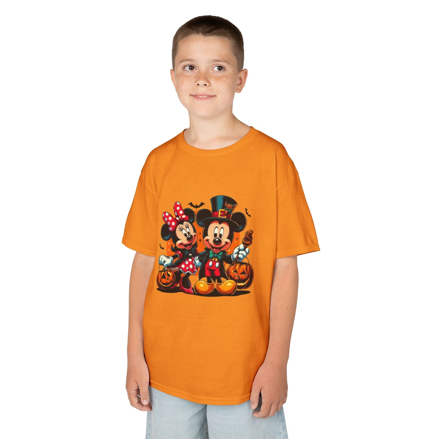 Mickey & Minnie Halloween Kids Tee, Spooky T-Shirt, Pumpkin Costume Top, Trick or Treat Shirt, Fun Kids Halloween Apparel