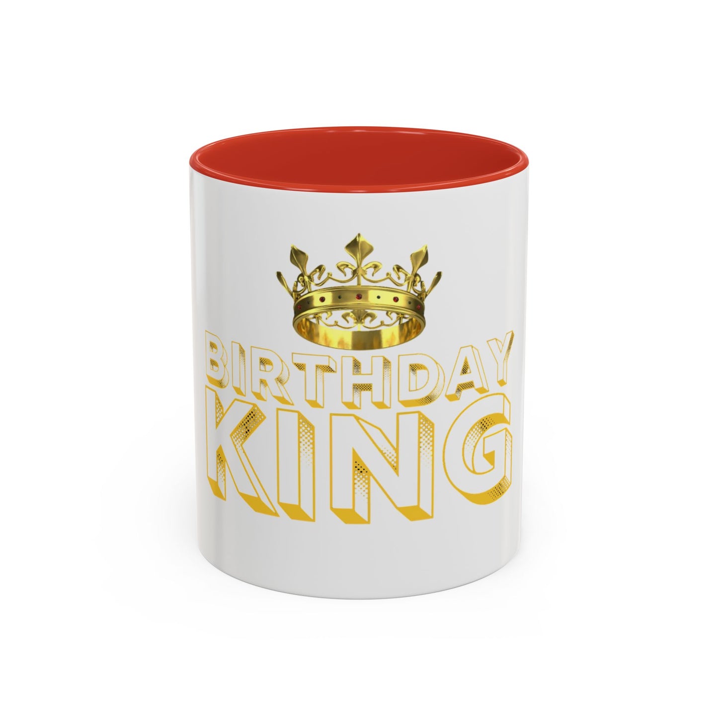 Birthday King Accent Coffee Mug - Celebrate, Gift, Black Mug, Crown Design, Funny Mug, 11oz, 15oz