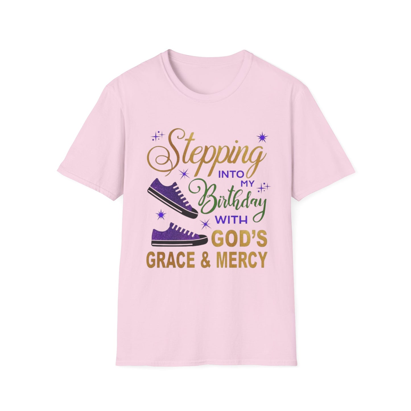 Birthday Celebration T-Shirt, Birthday Gift, God’s Grace Tee, Unisex Softstyle Shirt, Faith-Based Apparel, Comfortable Casual Wear