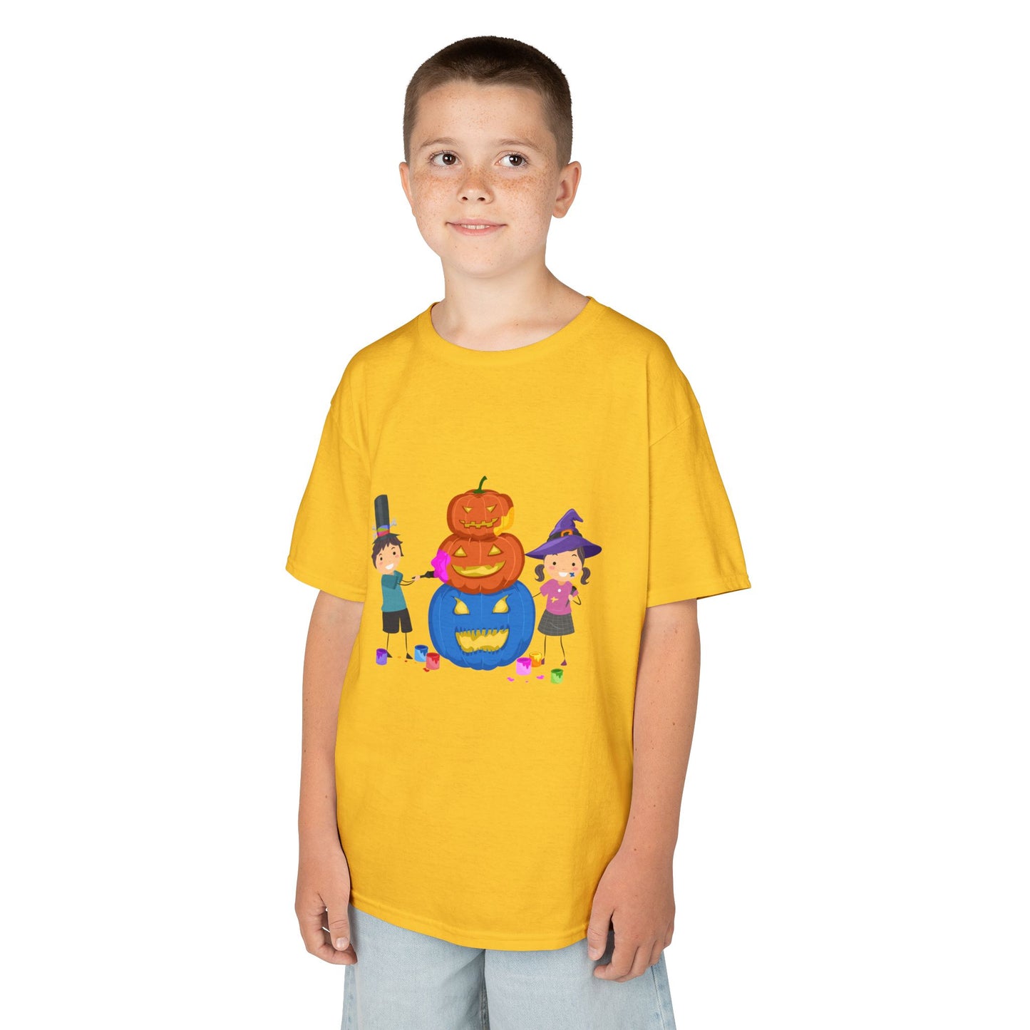 Kids Halloween Tee with Pumpkin Design, Fun Kids Shirt, Halloween Costume Top, Trick or Treat Tee, Spooky Season Apparel, Kid's Party Outfit