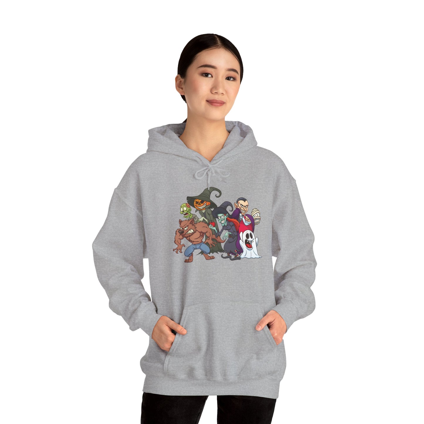 Spooky Cartoon Characters Unisex Hoodie, Halloween Sweatshirt, Graphic Tee, Fall Fashion, Gift for Fans
