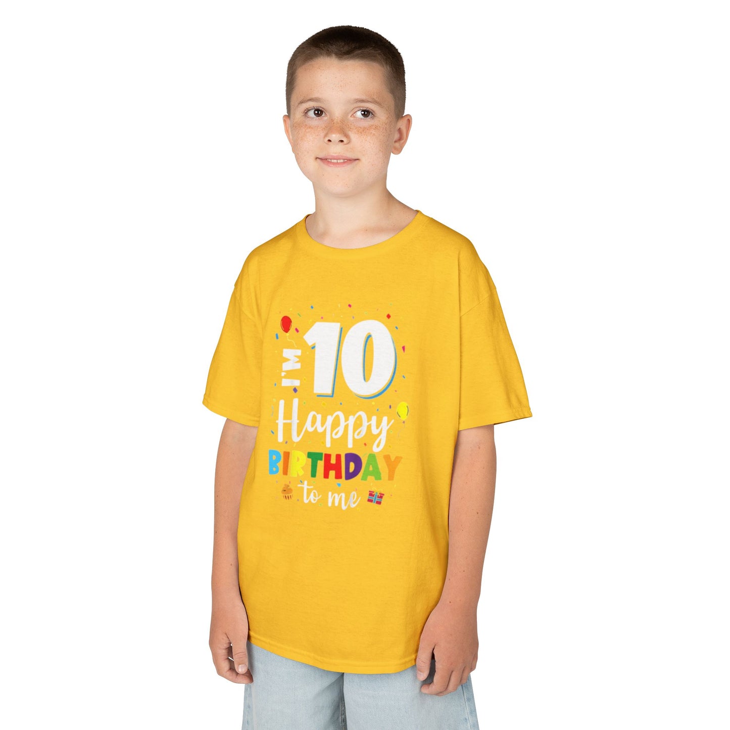 Kids Birthday Tee, Fun Birthday Shirt for Kids, 10th Birthday Party Gift, Colorful Celebration Top, Playful Kidswear
