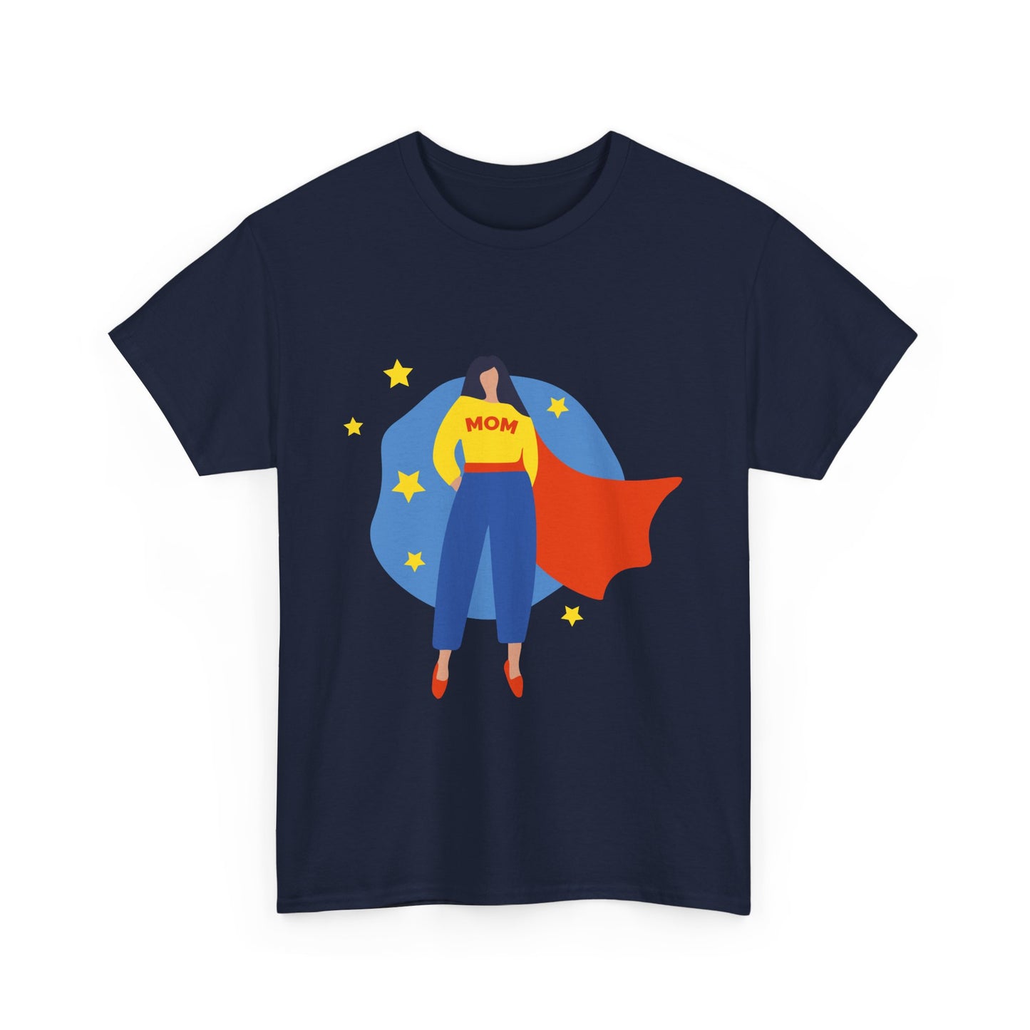 Super Mom Unisex Heavy Cotton Tee, Gift for Moms, Mother's Day Tee, Family Gathering Shirt, Casual Wear, Fun Graphic T-Shirt