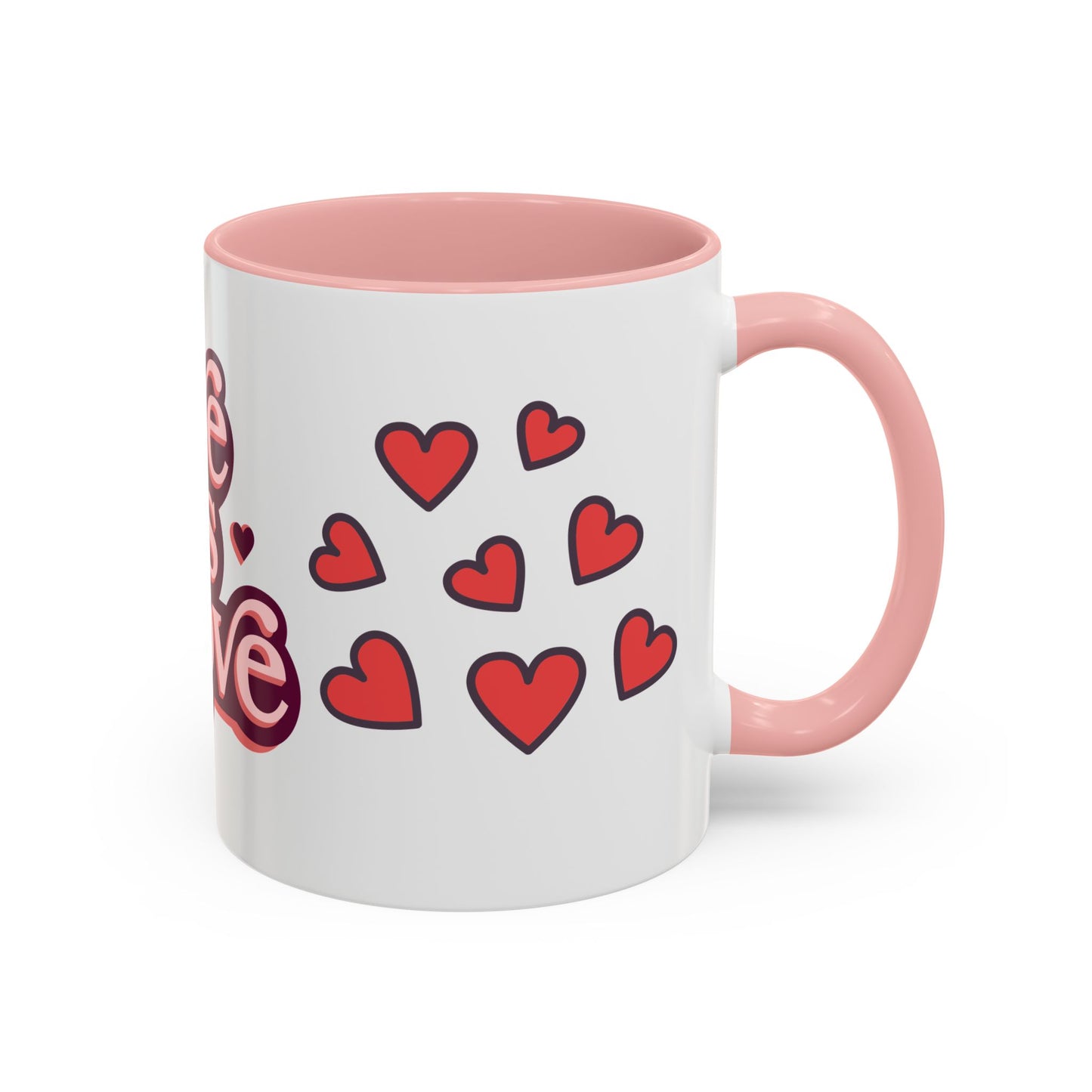 Love is Love Accent Coffee Mug | Cute Gift for Friends, LGBTQ+ Pride, Valentine's Day, Home Decor, Heart Design