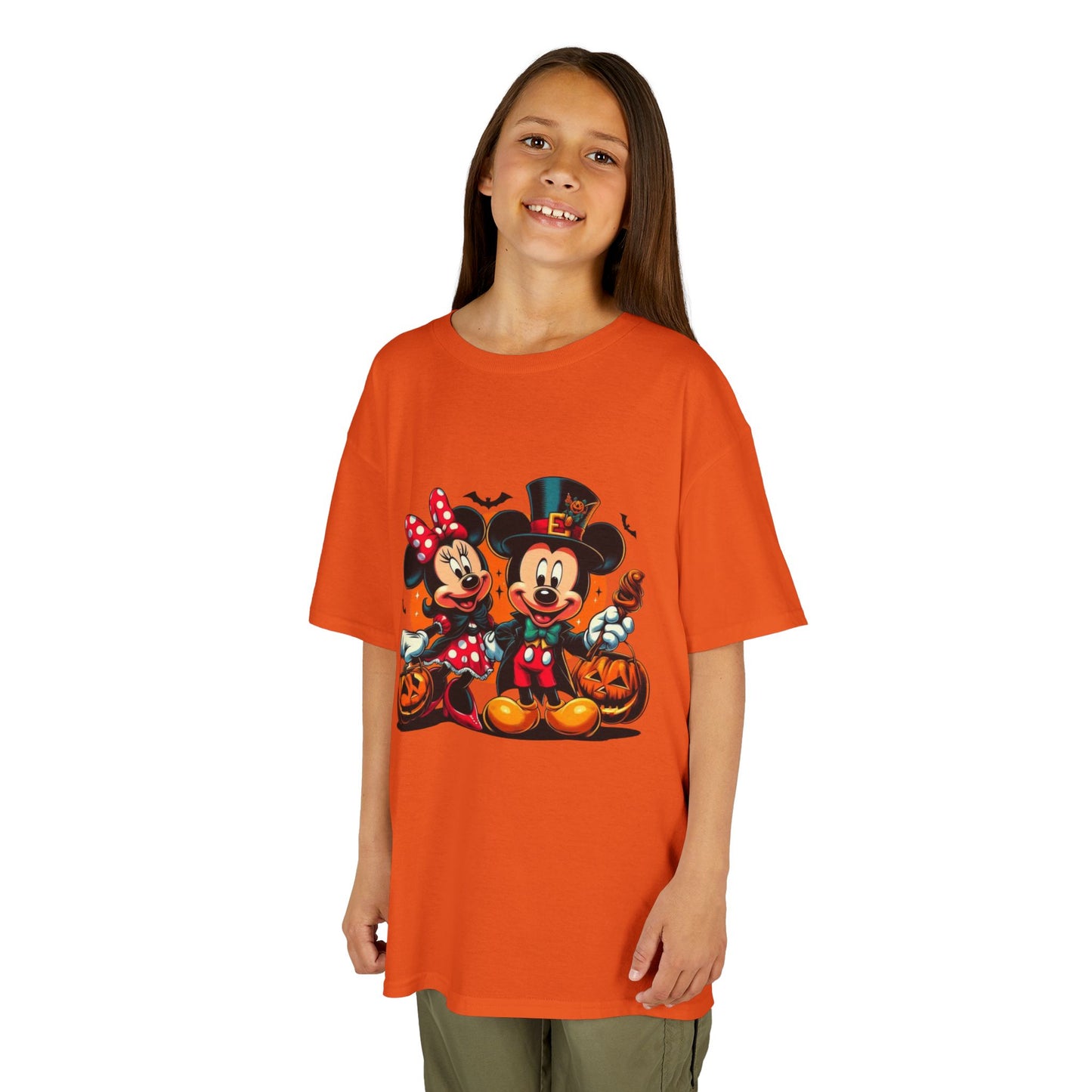 Mickey & Minnie Halloween Kids Tee, Spooky T-Shirt, Pumpkin Costume Top, Trick or Treat Shirt, Fun Kids Halloween Apparel