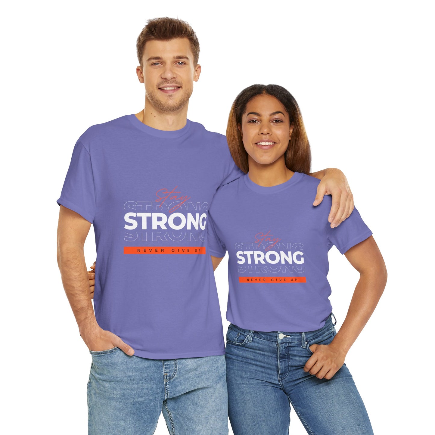 Stay Strong Unisex Heavy Cotton Tee, Motivational T-Shirt, Gift for Fitness Lovers, Casual Wear, Daily Inspirational Tee