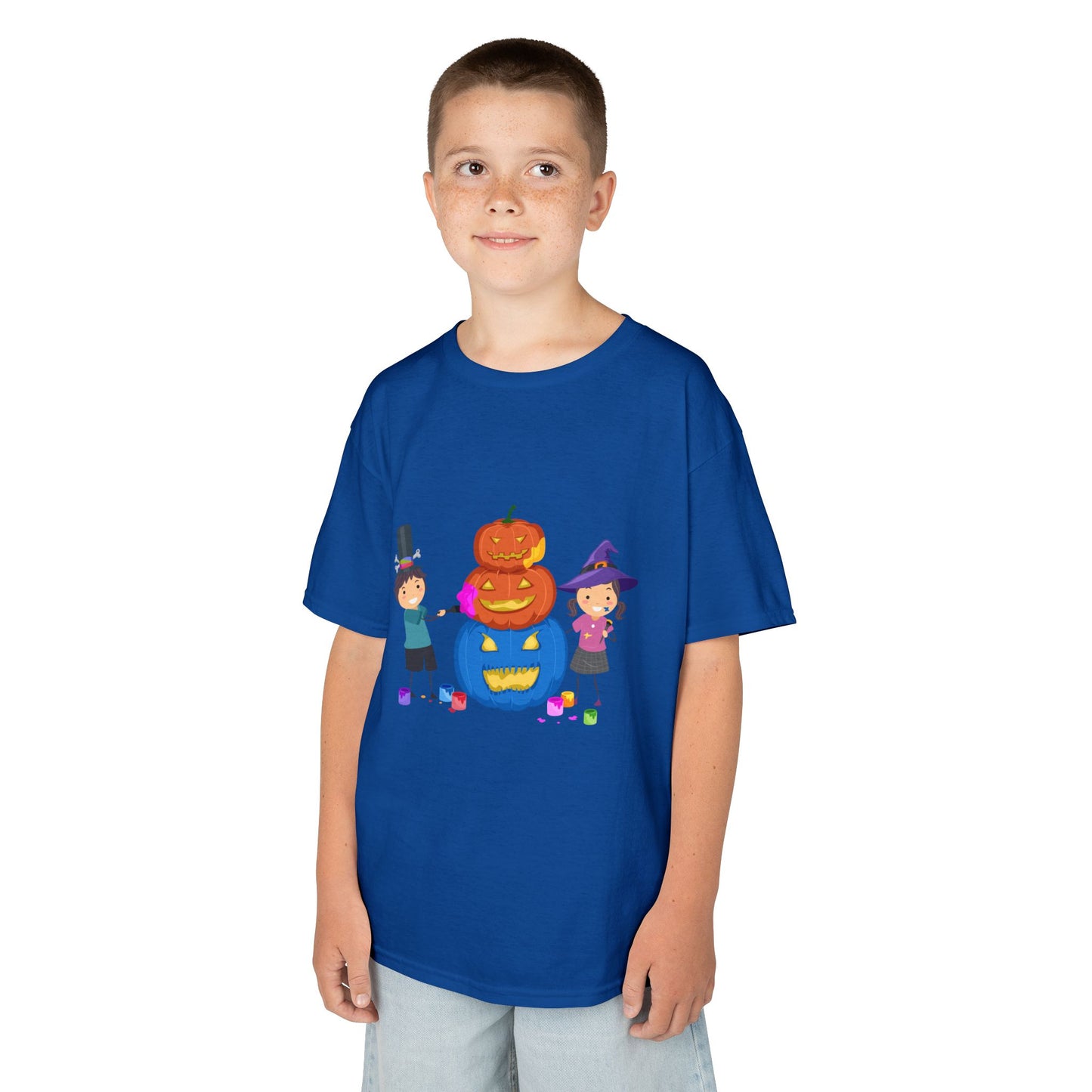 Kids Halloween Tee with Pumpkin Design, Fun Kids Shirt, Halloween Costume Top, Trick or Treat Tee, Spooky Season Apparel, Kid's Party Outfit