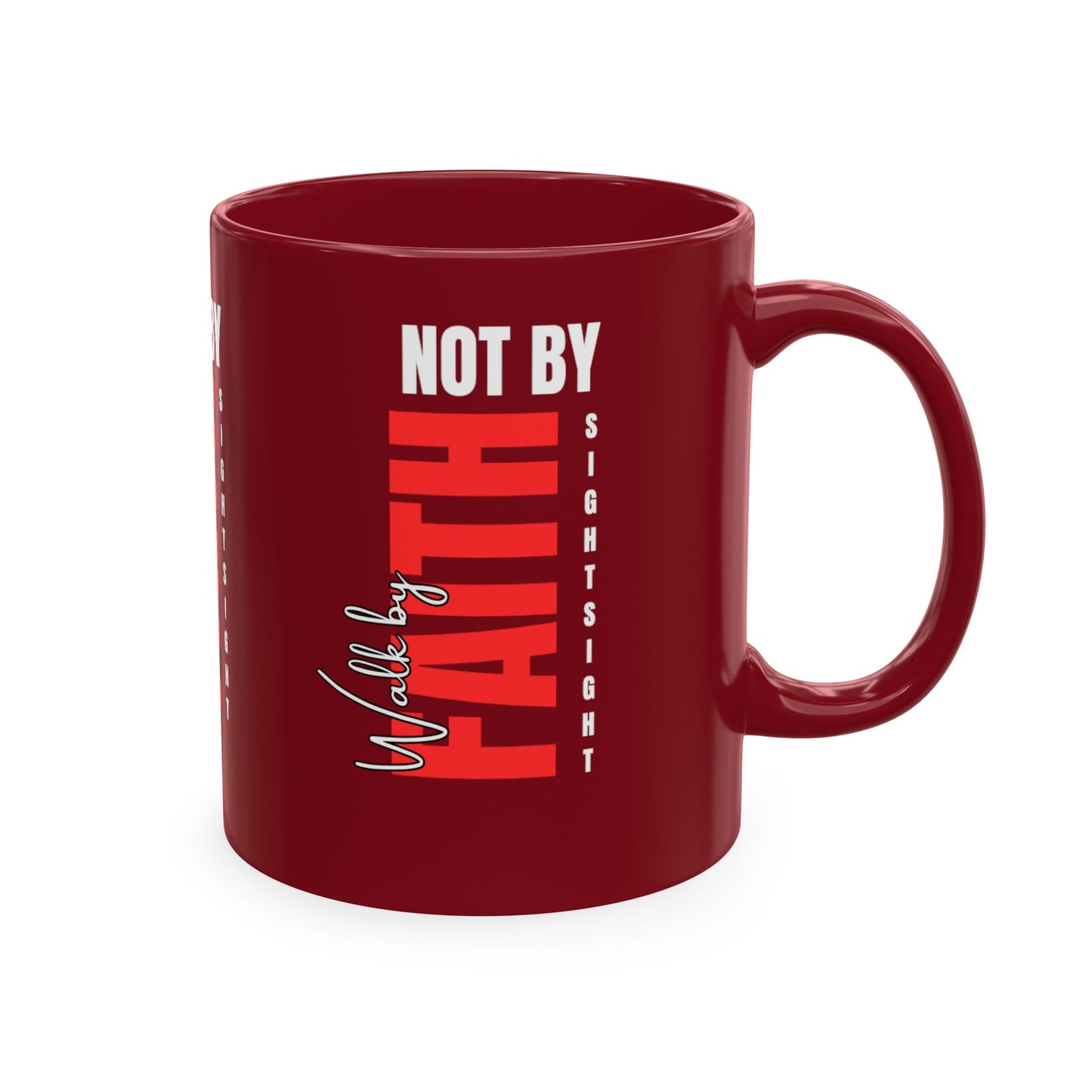 Walk by faith not by sight coffee mug . Traditional Ceramic Mug