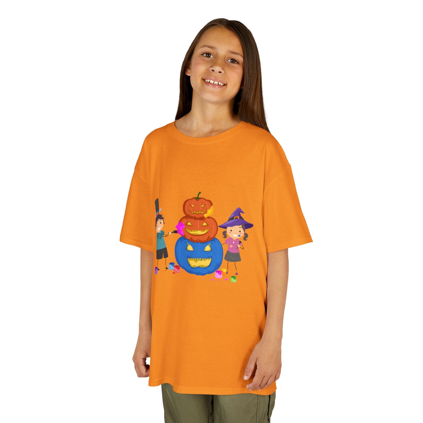 Kids Halloween Tee with Pumpkin Design, Fun Kids Shirt, Halloween Costume Top, Trick or Treat Tee, Spooky Season Apparel, Kid's Party Outfit