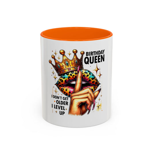 Birthday Queen Accent Coffee Mug - Celebrate Birthdays, Gift for Her, Funny Mug, Queen Birthday Mug, Unique Coffee Cup