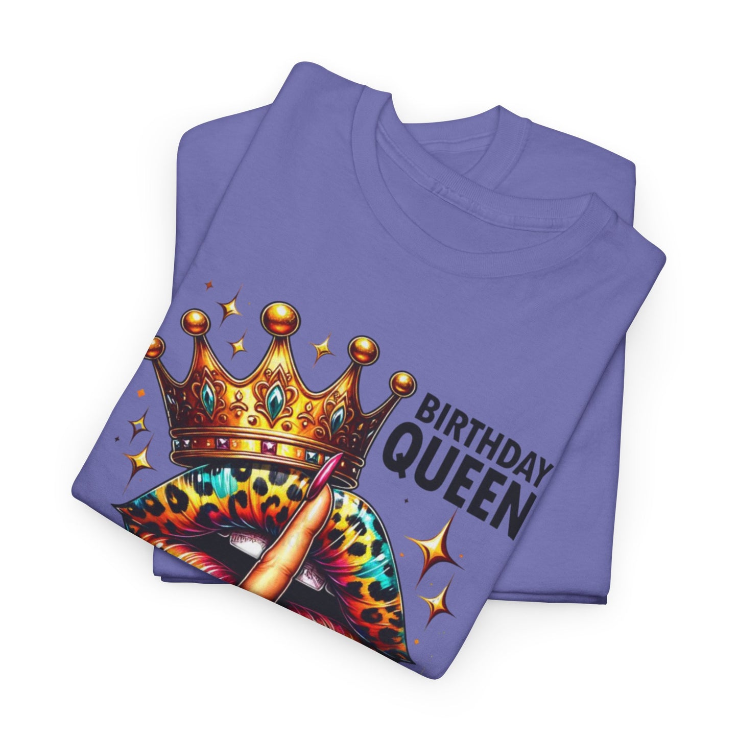Unisex Heavy Cotton Tee, "Birthday Queen I don't get older I level up".