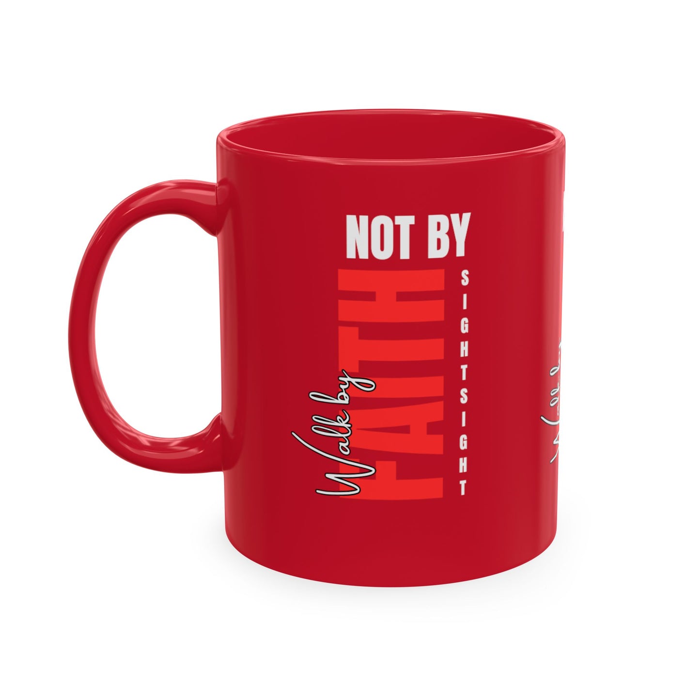 Walk by faith not by sight coffee mug . Traditional Ceramic Mug