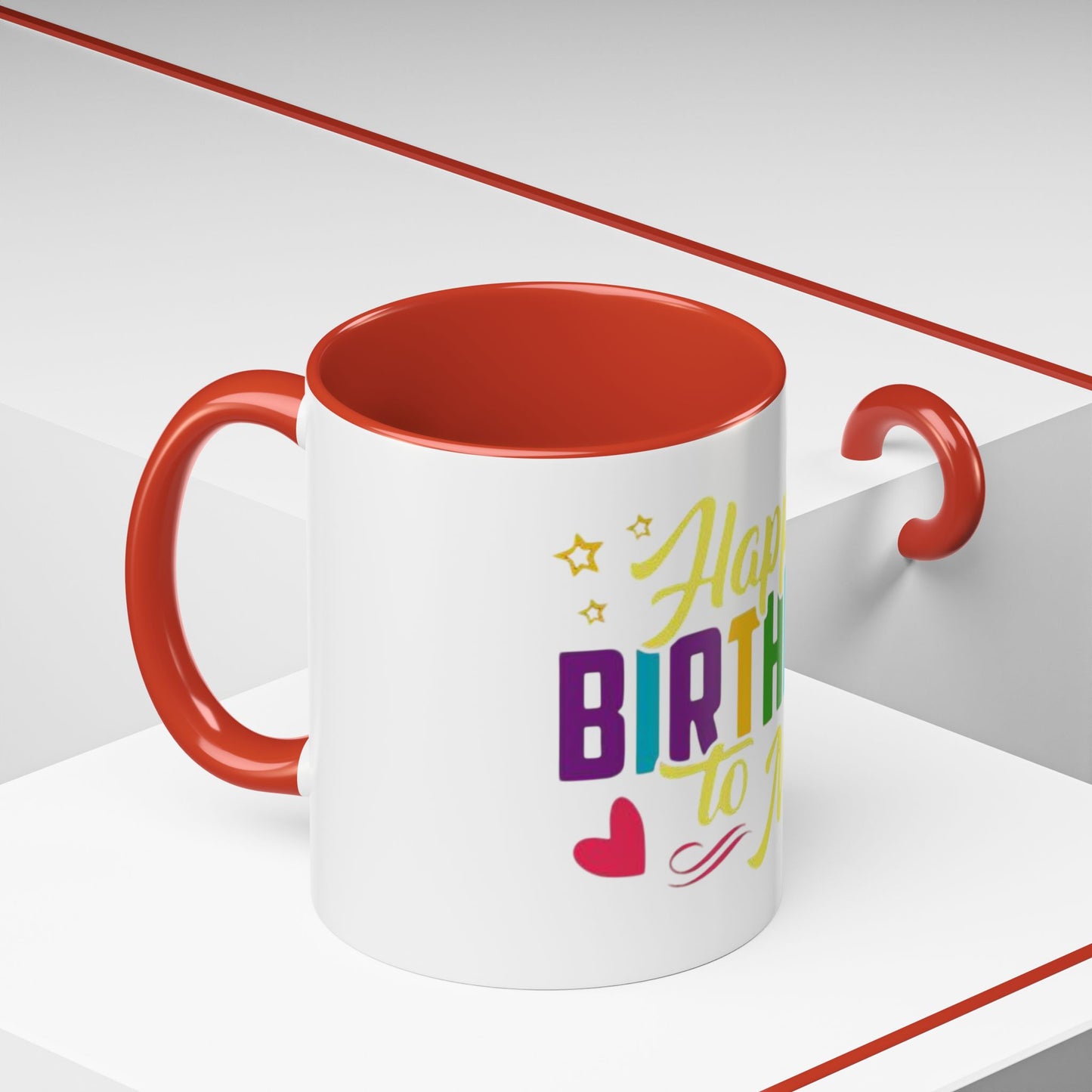 Happy Birthday Coffee Mug - Celebrate You, Personalized Gift, Fun Party Drinkware, Self-Care, Colorful Accent Mug