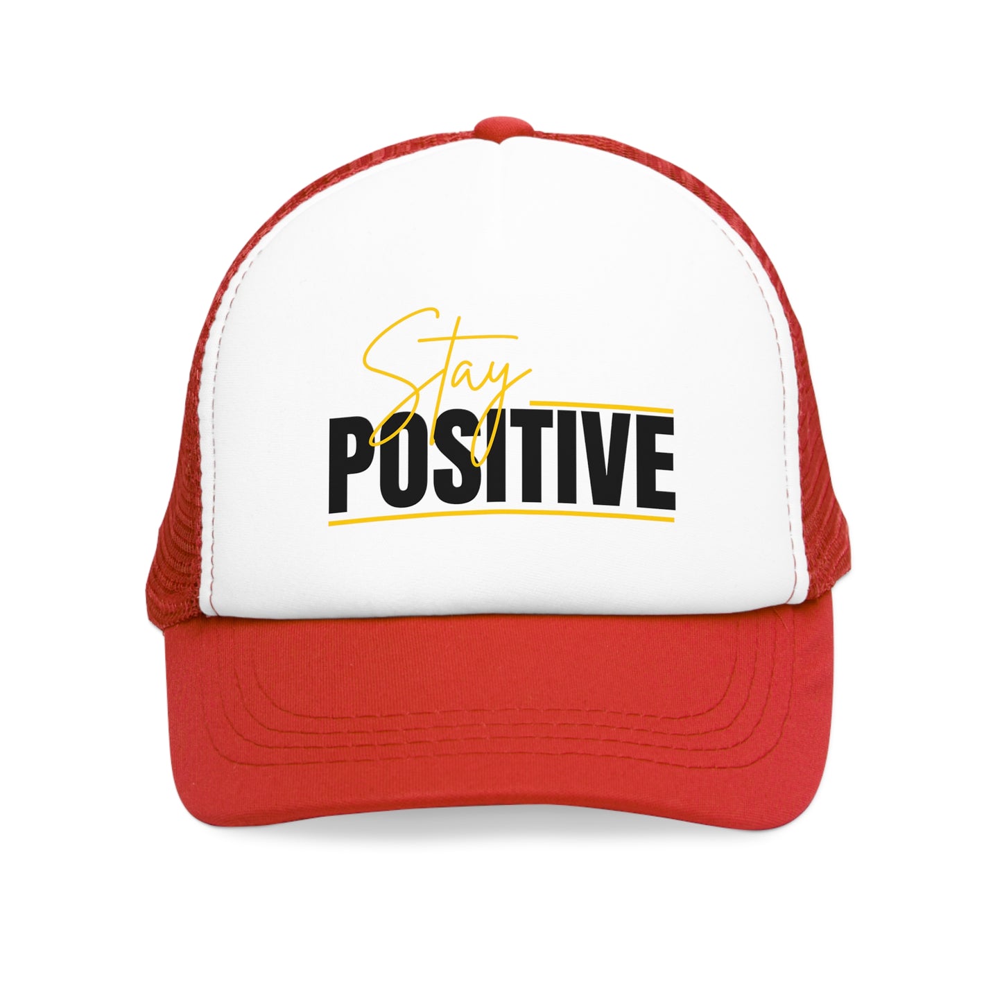 Stay Positive Mesh Cap | Inspirational Trucker Hat, Motivational Gift, Outdoor Wear, Summer Accessory, Positive Vibes