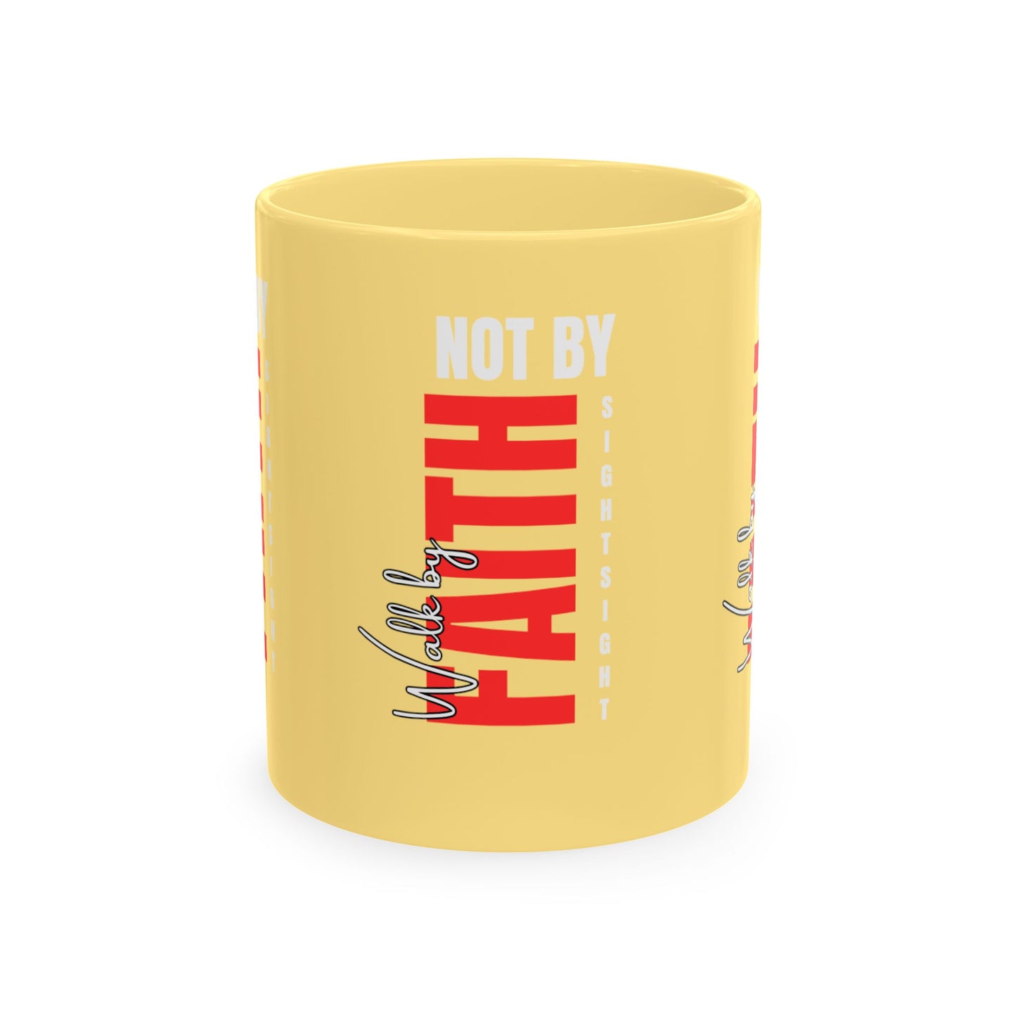 Walk by faith not by sight coffee mug . Traditional Ceramic Mug
