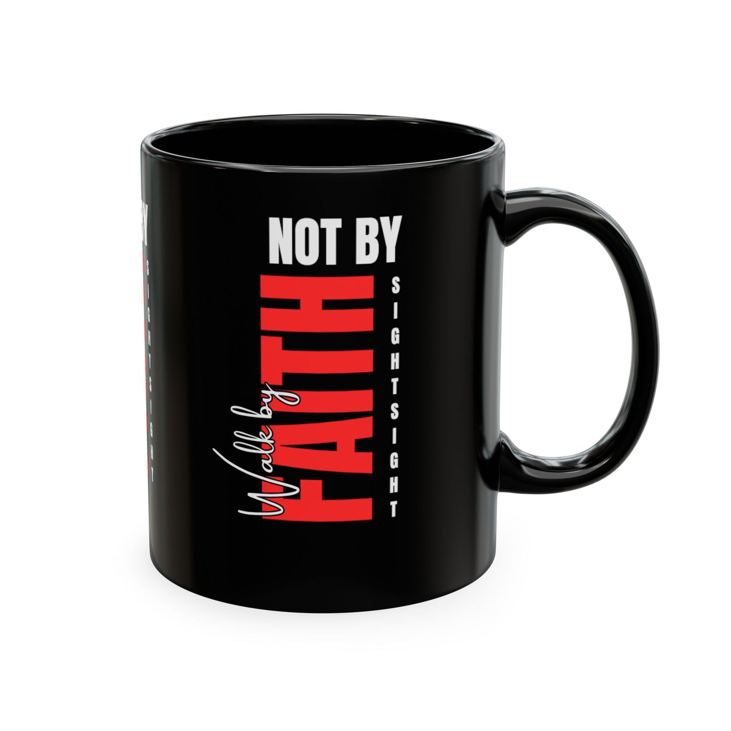 Walk by faith not by sight coffee mug . Traditional Ceramic Mug