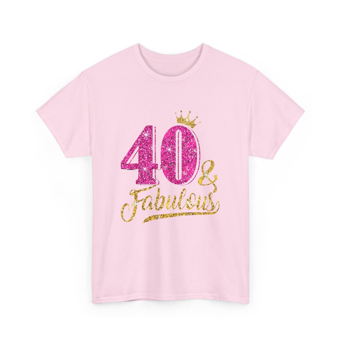 40 & Fabulous Unisex Heavy Cotton Tee | Birthday Gift, Celebration Shirt, Trendy Top, Party Wear, Fashionable Tee