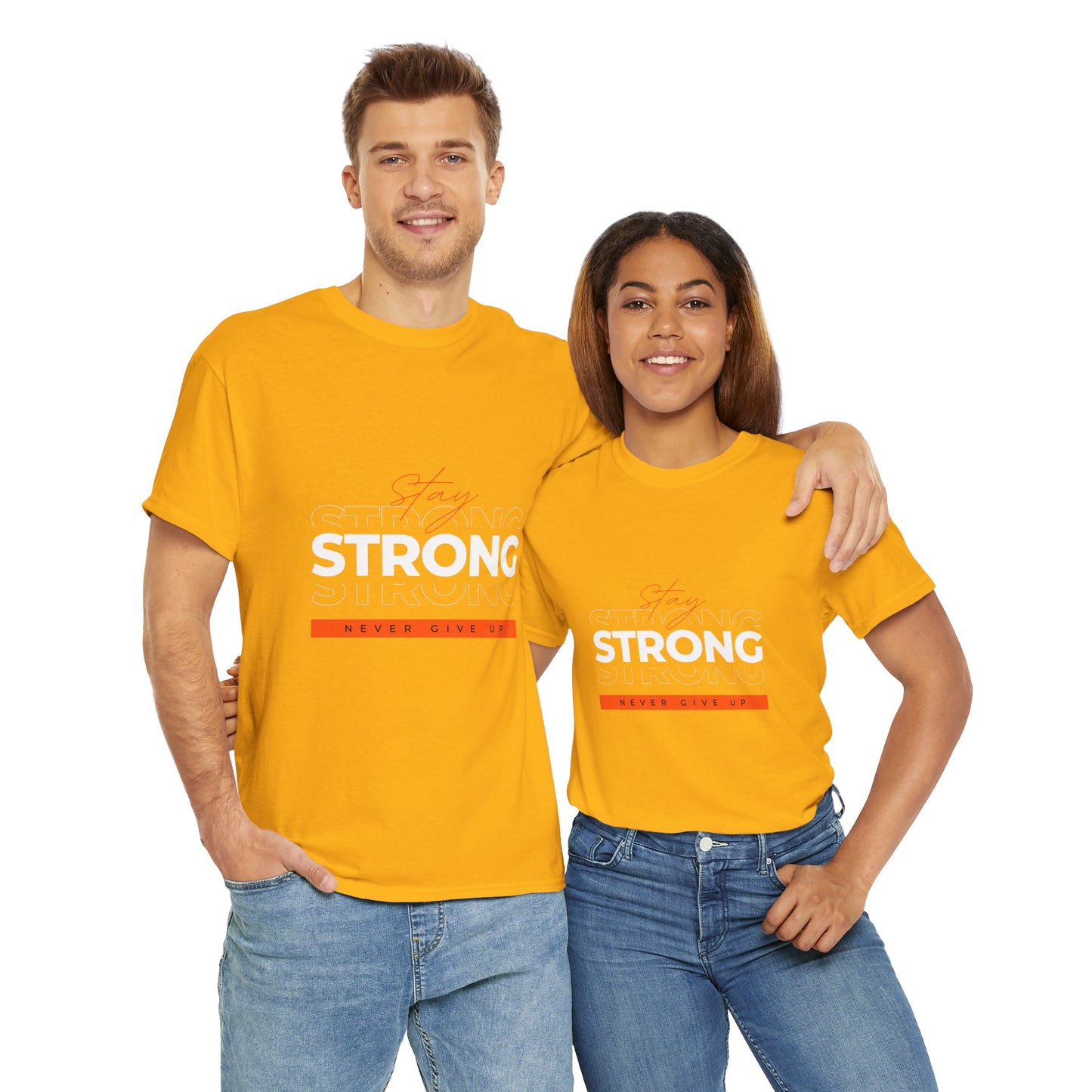 Stay Strong Unisex Heavy Cotton Tee, Motivational T-Shirt, Gift for Fitness Lovers, Casual Wear, Daily Inspirational Tee
