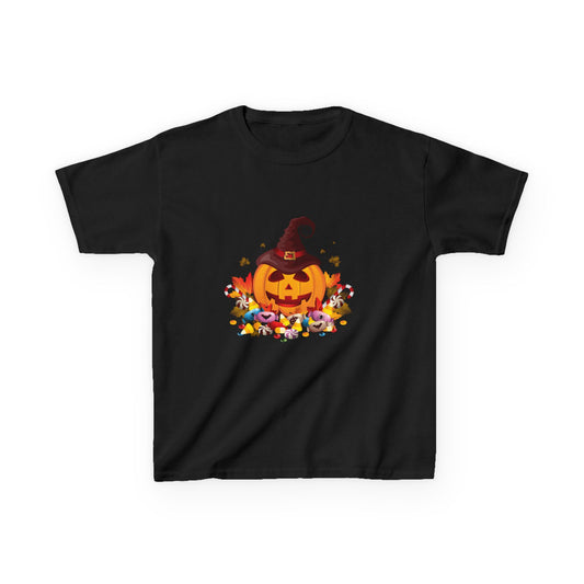 Halloween Pumpkin Kids Tee, Autumn T-Shirt, Spooky Shirt for Kids, Trick or Treat Costume, Fall Festival Clothing