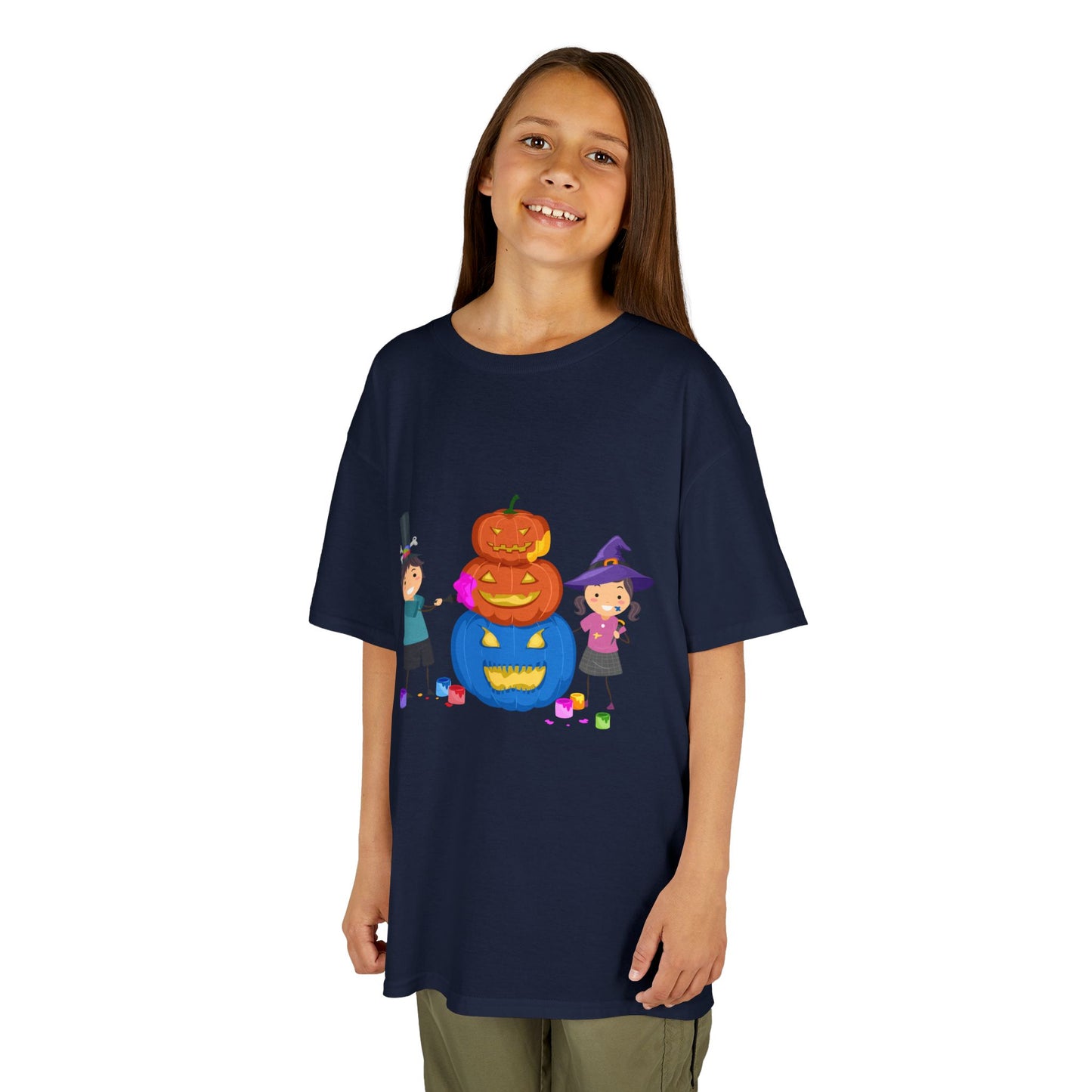 Kids Halloween Tee with Pumpkin Design, Fun Kids Shirt, Halloween Costume Top, Trick or Treat Tee, Spooky Season Apparel, Kid's Party Outfit