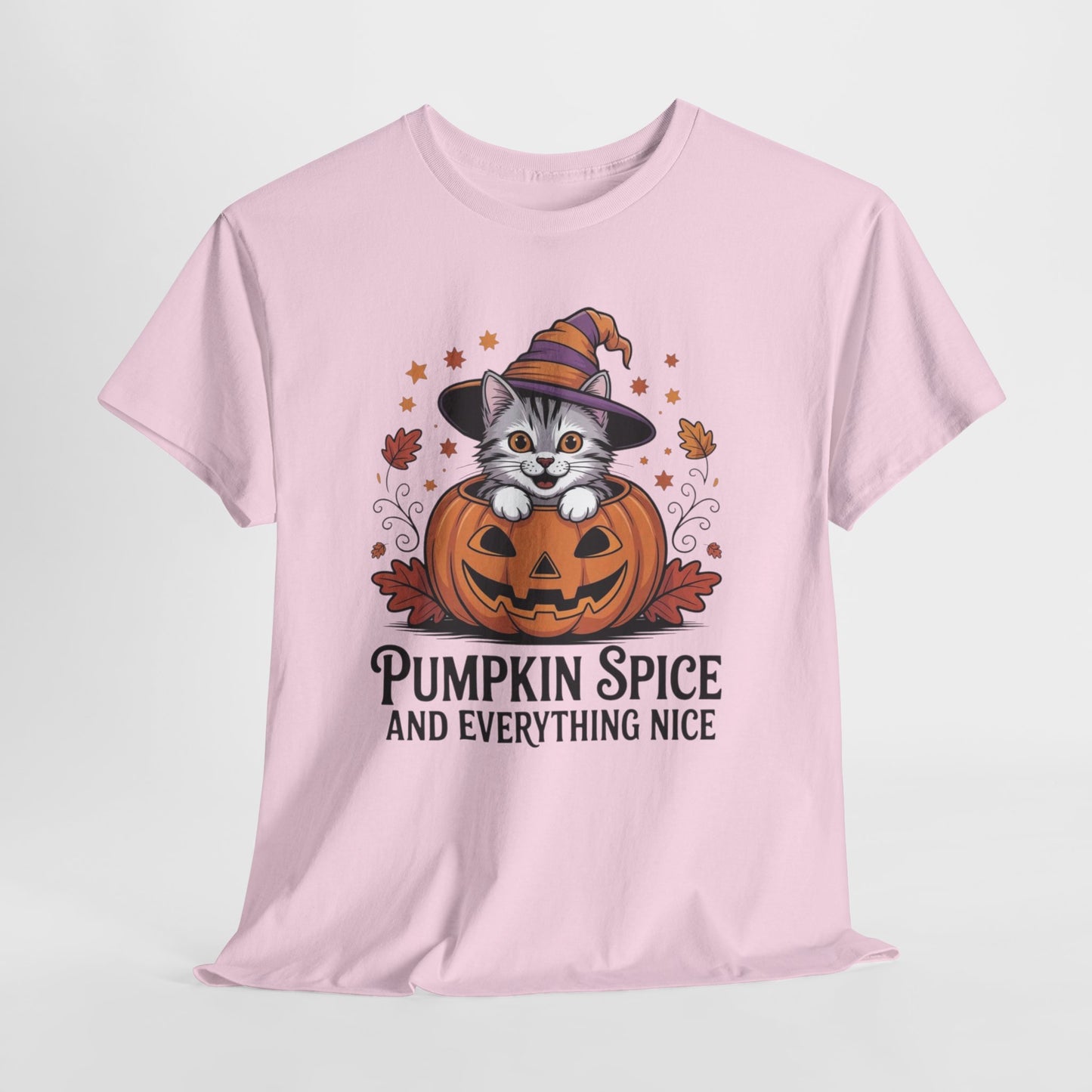 Pumpkin Spice Cat Tee - Cozy Fall T-Shirt, Halloween Shirt, Autumn Fashion, Cat Lover Gift, Cute Graphic Tee