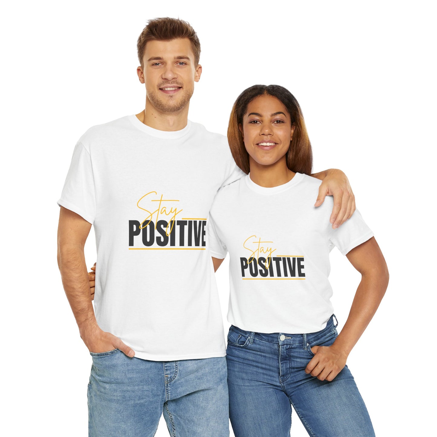 Stay Positive Unisex Tee, Motivational T-Shirt, Inspirational Apparel, Gift for Friends, Positive Vibes Shirt