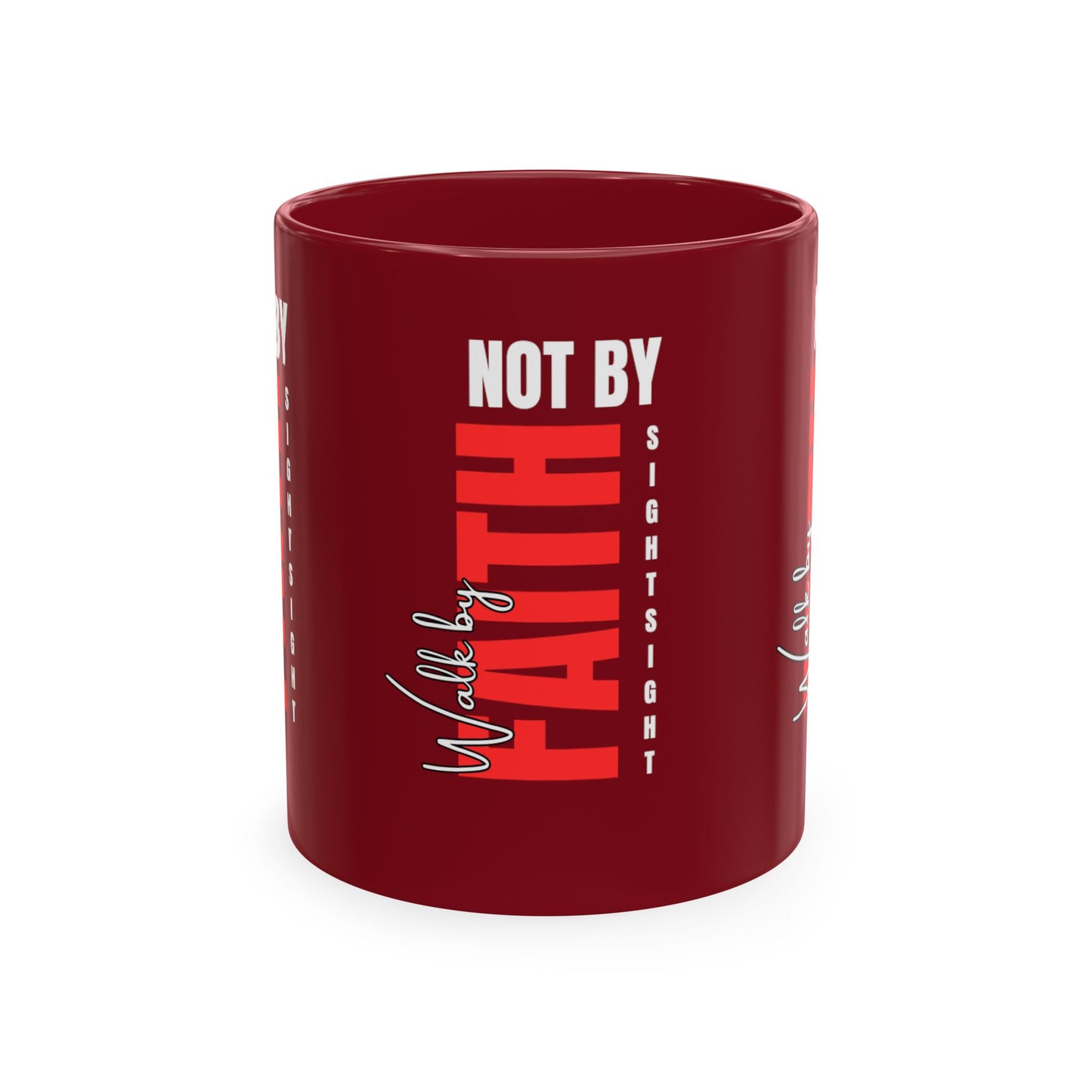 Walk by faith not by sight coffee mug . Traditional Ceramic Mug